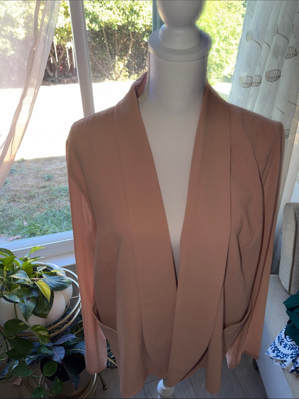 Forever 21 Open-Front Draped Blazer - Dusty Rose